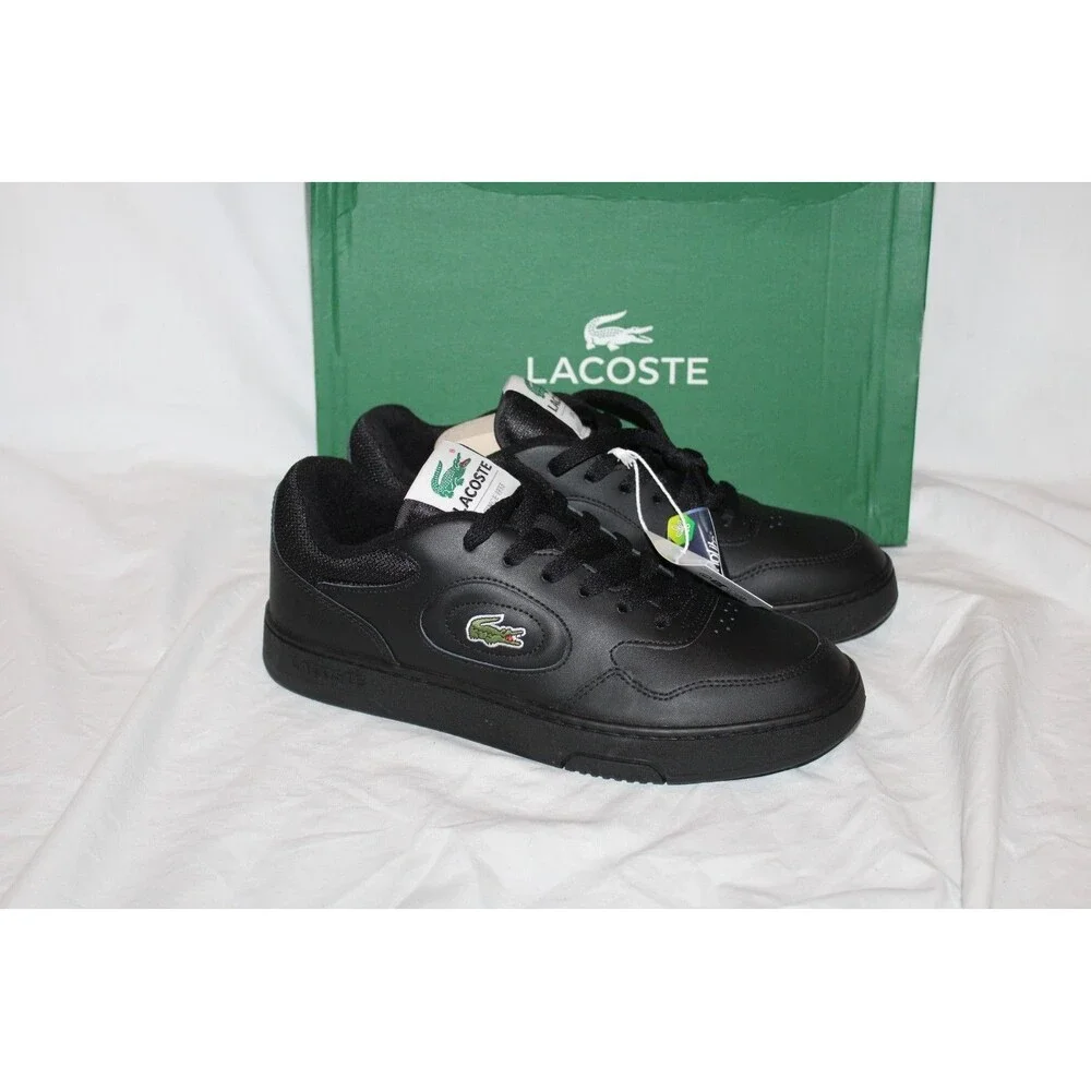 Lacoste Lineset Leather Men's Black Lifestyle Athletic Sneakers 223 NEW US 8